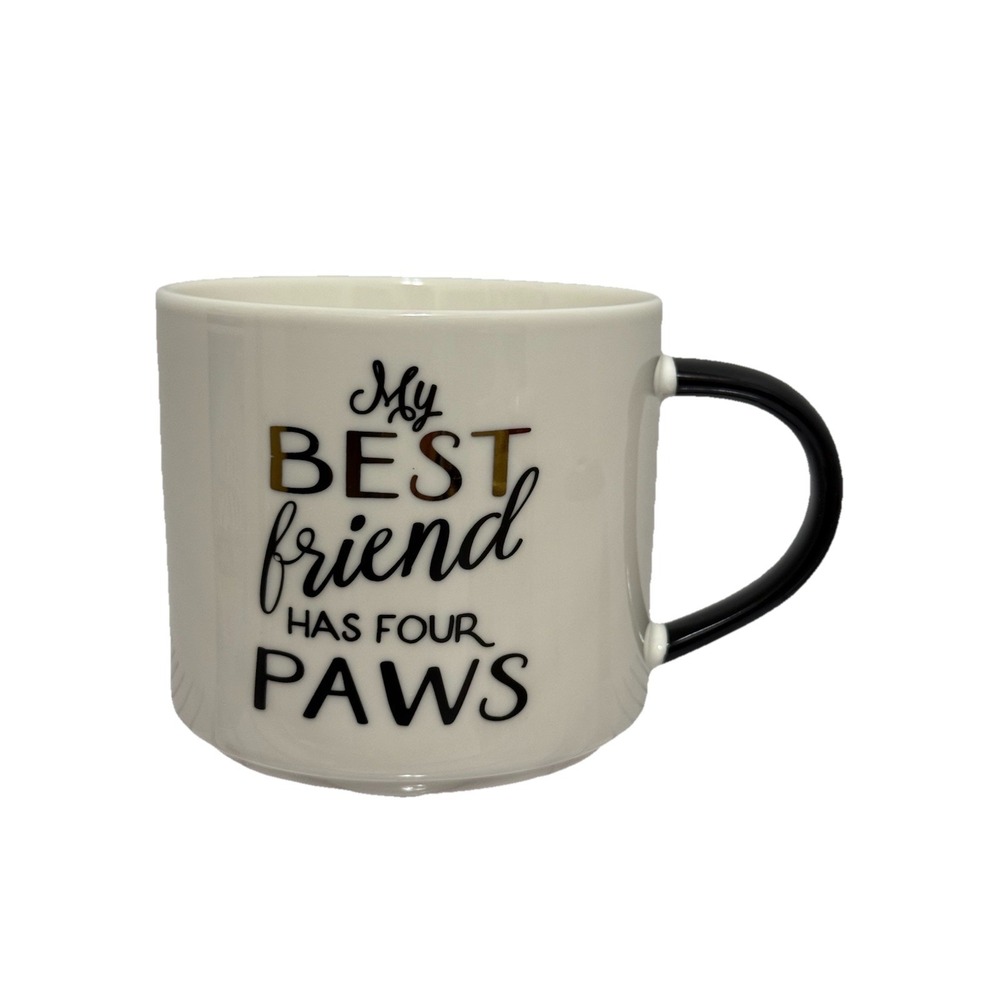 Coffee Mug Cup My Best Friend Has 4 Paws Animal Dog Cat Threshold Porcelain